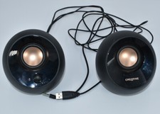 CREATIVE PEBBLE MODERN 2.0 USB DESKTOP SPEAKERS MF1680 Black Gold Work Great 