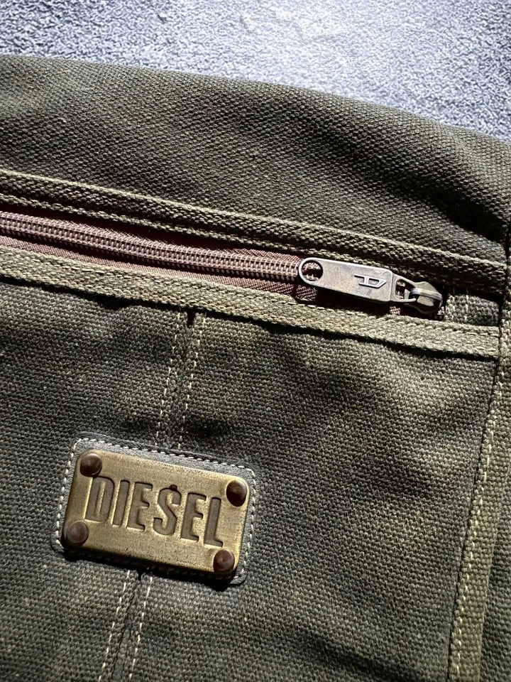 Rara Bolsa Militar Vintage Y2K Diesel Aflita Mulitpocket Mensageiro - Imagem 3 de 4