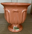 Haeger Red-Orange Pedestal Planter
