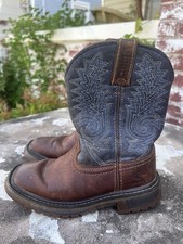 ROCKY KID  S RIDE FLX Kids 8" WESTERN Brown and Denim Cowboy Boots Size 12.5