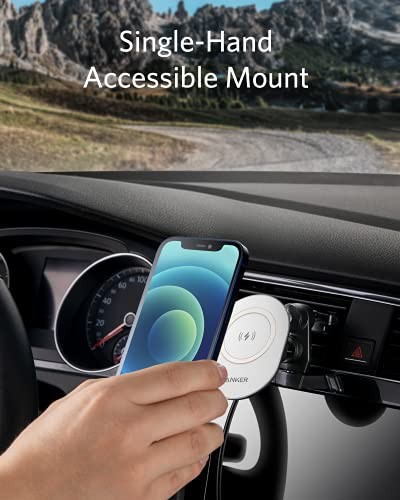 CHARGEUR DE SUPPORT DE VOITURE ANKER WAVE SUPPORT DE CHARGE MAGNÉTIQUE A2931 - NOIR/BLANC - Photo 3 sur 5