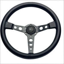 350mm14inch Momoo Mod07 Black Edition Deep Dish Leather Sport Steering Wheel