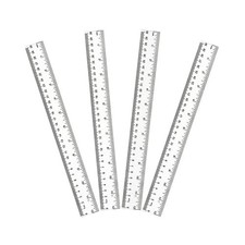 4 Pack 12-Inch Clear Plastic Rulers - Suitable for Student, School and Office...