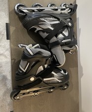 Large Black/White SOWUME Inline Adjustable Roller Skates US 3-6 Worn Once