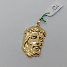 CIONDOLO MEDAGLIA SACRA VOLTO DI GESU' IN ORO GIALLO 18KT 750 2,25 GRAMMI (8117)