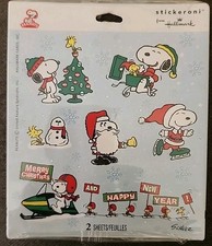 Hallmark Stickeroni Peanuts Snoopy Christmas Stickers 2 Shts Woodstock Sealed
