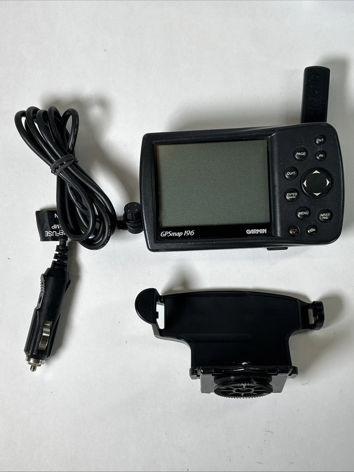 Garmin GPSMAP 196 Aviation Aeronautical GPS Navigation W Mount & Cord Bundle - Image 2 of 4