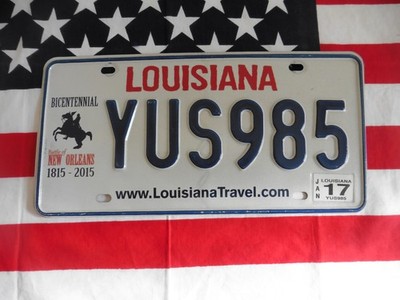 US LOUISIANA YUS985 BATTLE NEW ORLEANS AUTO CAR KENNZEICHEN NUMMERNSCHILD OF USA