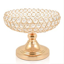 Hollow-Carved Design Crystal Fruit Bowl Food Bowl for Table Centerpiece, Frui...