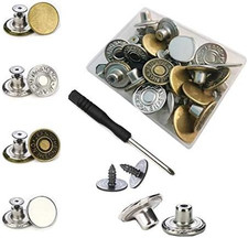 Jean Buttons No Sew 20 Sets Replacement Jean Buttons 17Mm Combo Copper Tack Butt