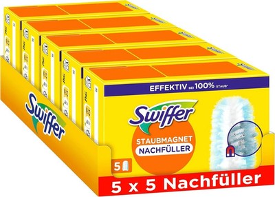 Swiffer Staubmagnet Nachfüllpackung, 25 Tücher (5×5) Mit Febreze-Duft, Fängt Und