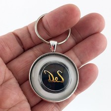 Antique Desoto Chrome Side Sail Panel Badge Emblem 1.2 Diameter Keychain
