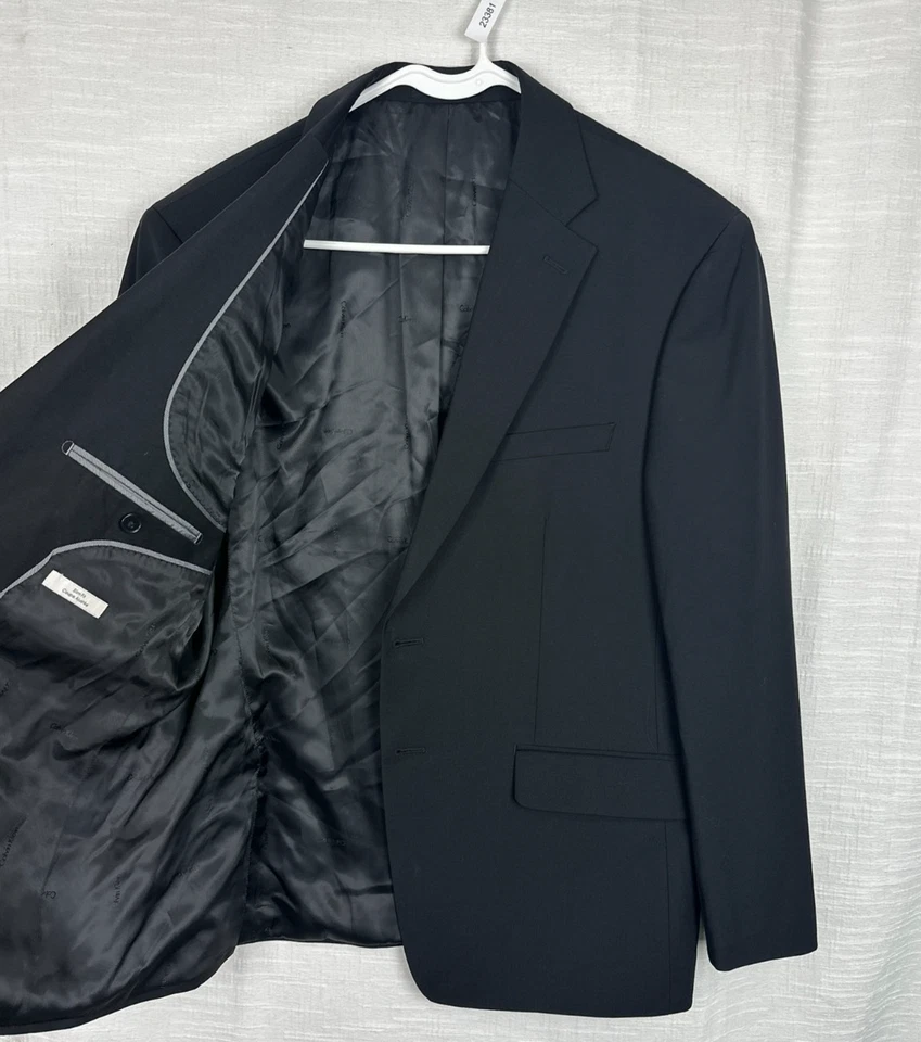 Chaqueta de Traje CALVIN KLEIN Talla 44S Negra Calce Ajustado Mezcla de Lana Elastizada Foto 3 de 4