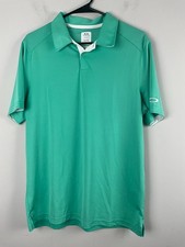 Oakley Men  s Golf Polo Size Medium Green Regular Fit Performance Short Sleeve