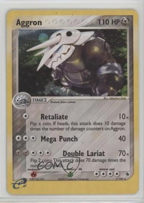 Aggron Holo Pokemon EX Ruby & Sapphire #1 2003