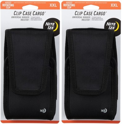 Nite Ize Clip Case Cargo Universal Rugged Holster, XXL - Black (2-Pack)