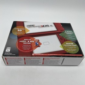 Nintendo New 3DS XL Red In Original Box W Charger Stylus US Model