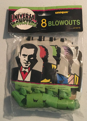 Vintage 1991 Universal Studios Monsters Paper Blowouts Set of 8 NEW NOS