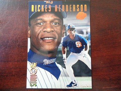 1996 Leaf Studios Rickey Henderson #149 BRONZE Parallel 1 of 2,000-PADRES