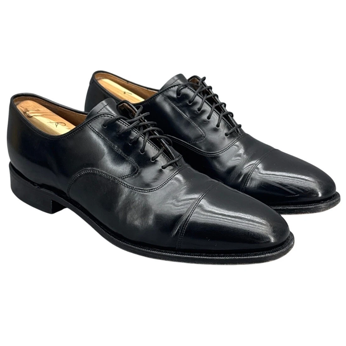 Johnston&Murphy Handcrafted Italy Black Patent Leather Lace Up Oxford Men 8.5 M Johnston & Murphy Oxford Patent Leather Dress Shoes for Men  main image 2