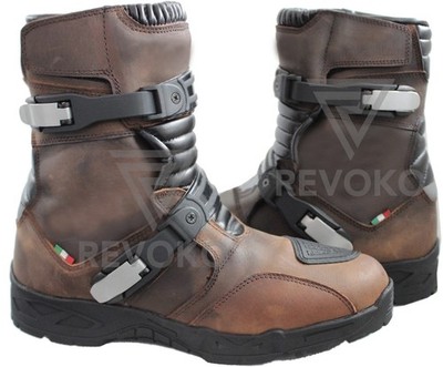 Revoko Adventure Motorcycle Motorbike Leather Low Off Road Boots Touring Boot