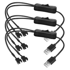 USB Fan Splitter Kabel 3- und 4-Pin PWM Lüfter 5V Stromadapter mit Ein/Aus-Sc...