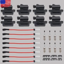8 Pack Square Ignition Coil & Spark Plug Wire For CHEVROLET AVALANCHE 1500