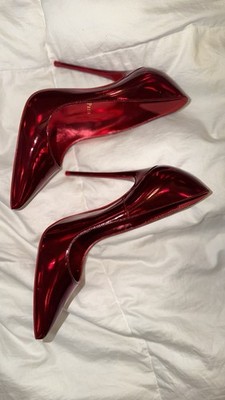 Authentic Christian Louboutin Red Metallic Heels 