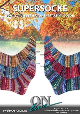 Sockenwolle 4-fach ONline Merino Extrafein  6  x 100 g Sortierung 366