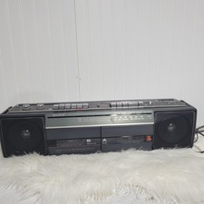 Sony CFS-W301 Sound Rider Dual Cassette Recorder AM-FM Stereo Radio w/Cord