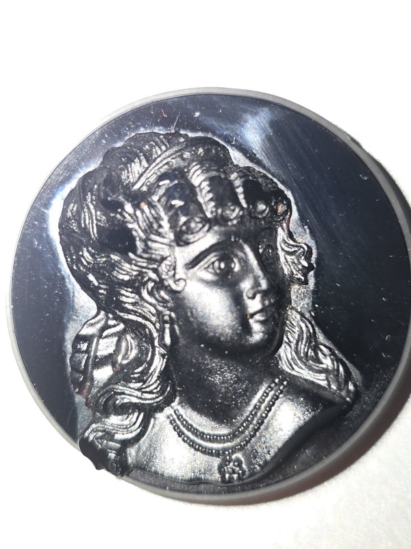 Victorian Jet Cameo High Relief Mourning Brooch Pendant Antique Unique