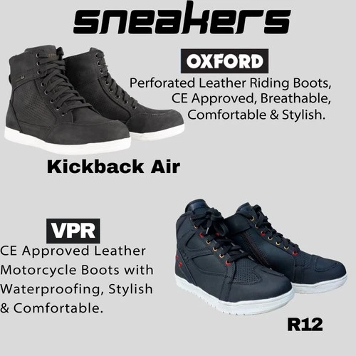 Oxford Viper Motorcycle Trainers Waterproof Motorbike Leather Boots Casual Shoes