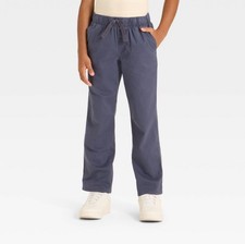 Boys' Stretch Straight Fit Woven Pull-On Pants- Cat  Jack  Blue 10 Husky