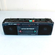 Sanyo MS 330 Auto Reverse Cassette Boombox Radio Tested Serviced HAS FLAWS READ