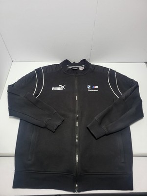 Puma BMW Motorsport Sweatshirt Mens Large Black Full Zip Fleece Racing