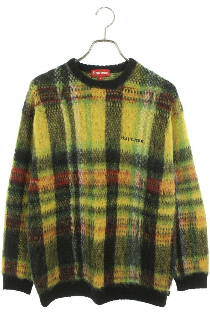 Pull à carreaux brossés Supreme Knit taille M 20AW tricot mohair brossé occasion BS99
