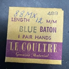 NEW Genuine Vintage LeCoultre Cal. 489 Blue Baton Hands 88MX 12mm Pair