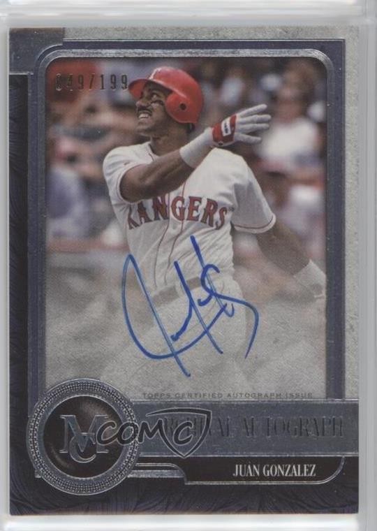 2019 Topps Museum Collection Archival 49/199 Juan Gonzalez #AA-JG Auto 7ut