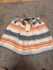 Pepe Jeans gestreifter Minirock A-Linie mit Quasten, Neu Mit Etikett