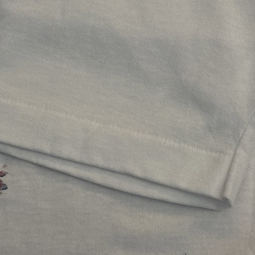 Vintage 90s Love Bird Nature Flowers Art White T-Shirt XXL Single Stitch Y2K - Picture 4 of 8