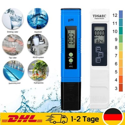 Digital Tester PH+TDS EC Wassertest Meter Messgerät Leitwertmessgerät 0-9990ppm!