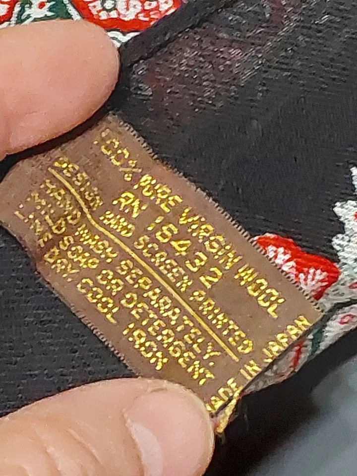 复古 70 年代 100% 处女羊毛围巾 RN # 16432 PAISLEY 印花日本  — 第 4/4 张图片