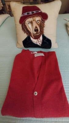 giorgio's of palm beach Size 58 Cashmere Men Cardigan Italy Red Chest 50''