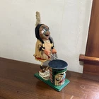 Old Tin MARX TOYS Mechanical NUTTY MAD INDIAN w DRUM Wind Up Japan- Very nice