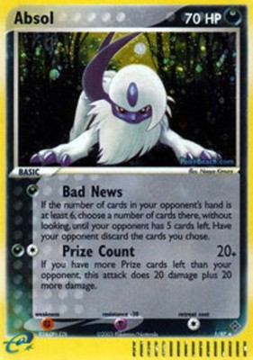 1x Absol - 1/97 - Holo Rare Moderately Played Pokemon EX - Dragon