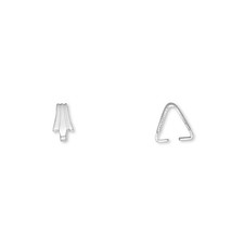 Silver Plated 6.5mm Prong Pinch Pendant Bead Bail 20 pcs