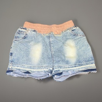 Thrill Denim Light Wash Blue Denim Shorts with Elastic Waistband Juniors/Girls M