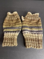 Hand Knit Fingerless Gloves Wool Blend Boho Cozy Winter
