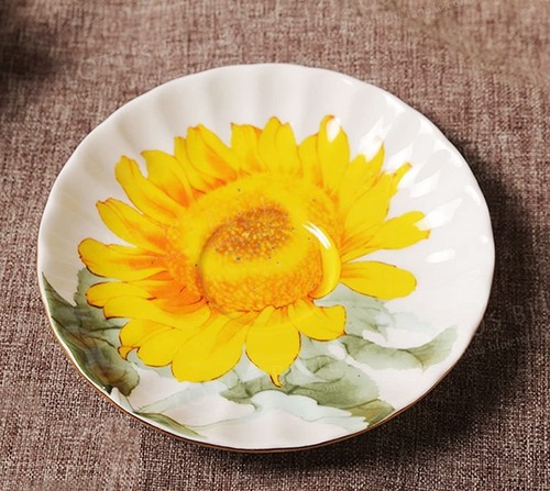 Ceramic Teacup Sunflower Vintage Chintz Porcelain Coffee Mug Tea Cup with Sau... - Picture 3 of 6