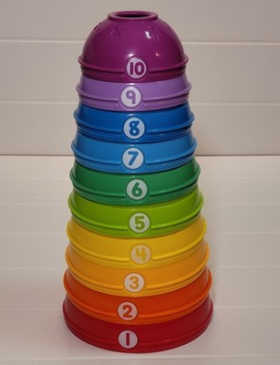 Fisher Price Brilliant Basics Stack And Roll Numbered 1-10 Nesting Cups Baby Toy